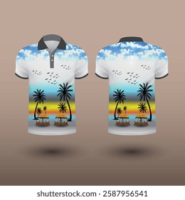 Sublimation T-Shirt Design And sea beach Design