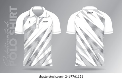 Sublimation weißes Poloshirt Mockup Vorlage Design für Badminton Jersey, Tennis, Fußball, Fußball oder Sportuniform