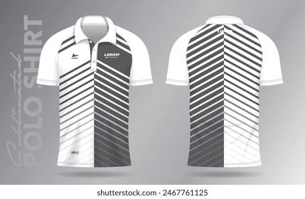 Sublimation weißes Poloshirt Mockup Vorlage Design für Badminton Jersey, Tennis, Fußball, Fußball oder Sportuniform