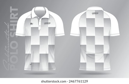 Sublimation weißes Poloshirt Mockup Vorlage Design für Badminton Jersey, Tennis, Fußball, Fußball oder Sportuniform