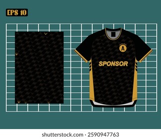 sublime pattern sportwear jersey black gold