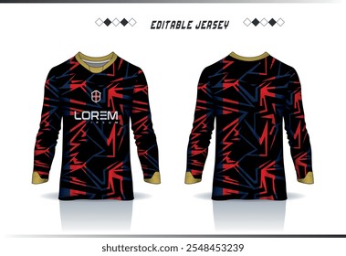 sublime, vista, en blanco, aislado, frente, camiseta, geométrico, colorido, sublimación, maqueta, fitness, desgaste, club, kit, ropa deportiva, fondo abstracto, moderno, ropa, jugador