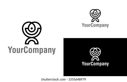 Subliminal human and sport logo template design. Creative vector emblem, for icon or design concept. Abstract human and sport logo template design.