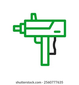 Submachine gun icon. Concept of military, weapon, and defense.