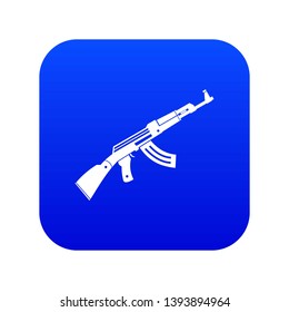 Submachine gun icon digital blue for any design isolated on white vector illustration