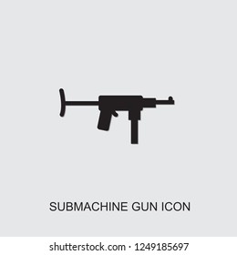 submachine gun icon. filled submachine gun icon from war collection. Use for web, mobile, infographics and UI/UX elements. Trendy submachine gun icon.