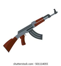 Submachine gun icon. Flat illustration of machine gun vector icon for web design