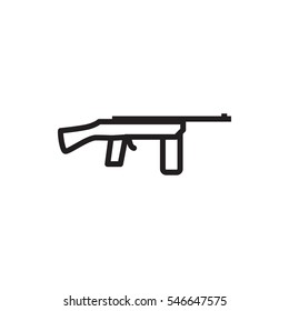 Submachine Gun Icon Illustration Isolated Vector Stock Vector (Royalty ...