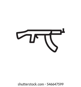sub-machine gun icon illustration isolated vector sign symbol