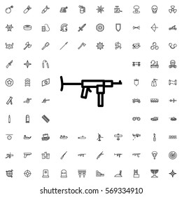 submachine gun icon illustration isolated vector sign symbol