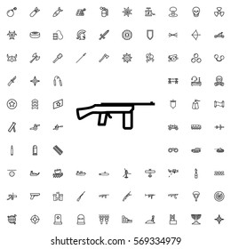 submachine gun icon illustration isolated vector sign symbol
