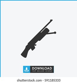 submachine gun icon. Simple filled submachine gun vector icon. On white background.