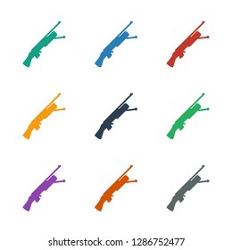 submachine gun icon white background. Editable filled submachine gun icon from war. Trendy submachine gun icon for web and mobile.