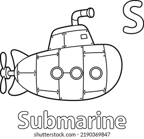 Submarine Alphabet Abc Coloring Page S Stock Vector (Royalty Free ...