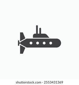 Submarine black solid vecor icon