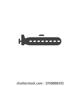 Submarine boat vector icon. filled flat sign for mobile concept and web design. Military submarine glyph icon. Symbol, logo illustration. Vector graphics