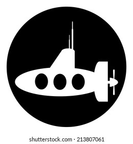 Submarine button on white background. Vector illustration.