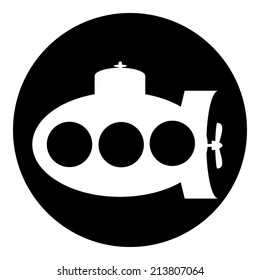 Submarine button on white background. Vector illustration.