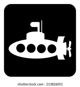 Submarine button on white background. Vector illustration.