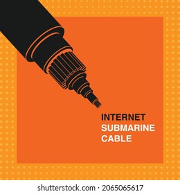 submarine cable detail for internet