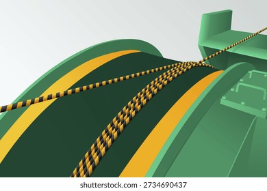 Submarine cable installation work. Fiber optic cables pass through cable machines.