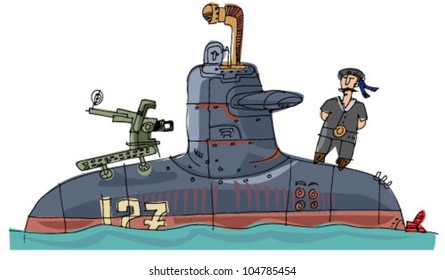Submarino - dibujos animados
