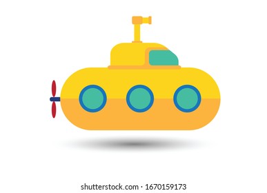 Submarine created from vector. Vector.