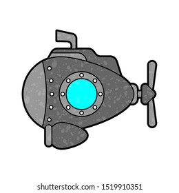 submarine design vector with texture. retro style color