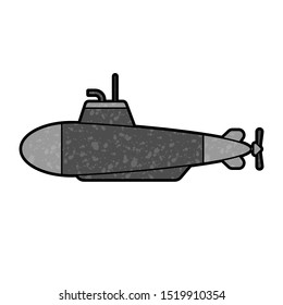 submarine design vector with texture. retro style color