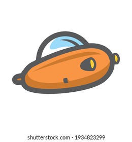 Submarine Diving Boat Vector icon Cartoon illustration