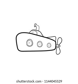 submarine doodle icon vector