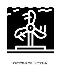submarine electrical energy plant glyph icon vector. submarine electrical energy plant sign. isolated contour symbol black illustration