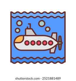 Submarine Filled Icons , Vector illustration