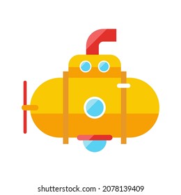 submarine flat clipart vector illustration