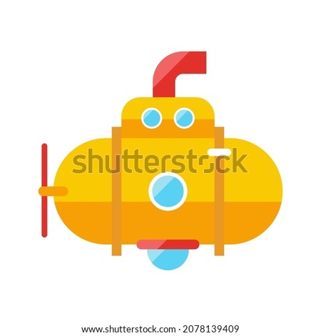 submarine flat clipart vector illustration