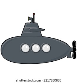 Unterseeboot Flat Design Vektor Art
