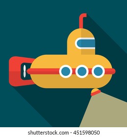 Submarine flat icon illustration isolated vector sign symbol