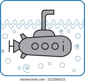 submarine flat icon illustration of vector graphic
