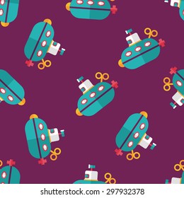 Submarine flat icon,eps10 seamless pattern background