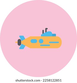 Submarine Flat Vector Icon Design