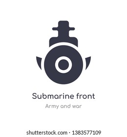 submarine front view icon. isolated submarine front view icon vector illustration from army and war collection. editable sing symbol can be use for web site and mobile app