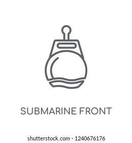Submarine Front View linear icon. Modern outline Submarine Front View logo concept on white background from army and war collection. Suitable for use on web apps, mobile apps and print media.