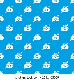 Submarine fun pattern vector seamless blue repeat for any use