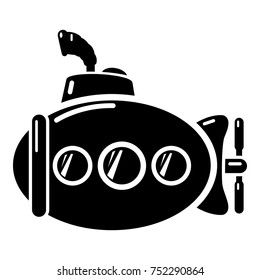 Submarine funny icon. Simple illustration of submarine funny vector icon for web