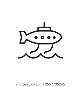 Submarine icon Black and white logo