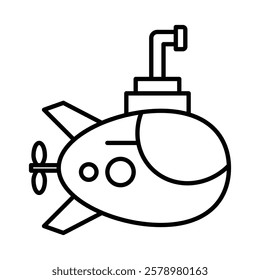 Submarine icon Black and white logo