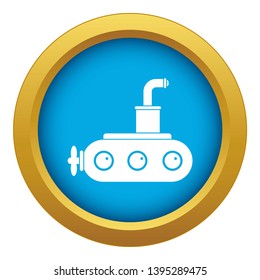 Submarine icon blue vector isolated on white background for any design