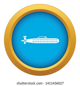 Submarine icon blue vector isolated on white background for any design
