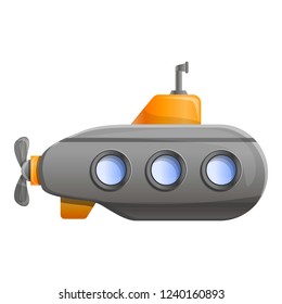 Submarine icon. Cartoon of submarine vector icon for web design isolated on white background