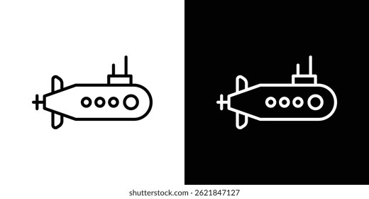 Submarine icon concept stroke on white background